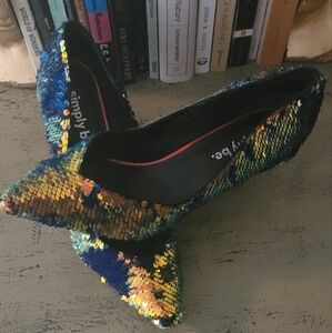 Wide width size "8" Simply Be sequined stilletos
